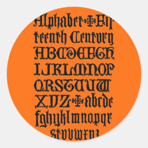 Etiqueta gótico das letras