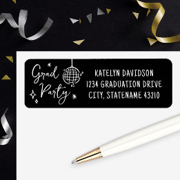 Etiqueta Grad Party Disco Ball Return Address