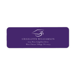 Etiqueta Graduação 2024 Endereço de devolução Roxo