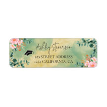 Graduação botânica floral em aquarela rosa Beown