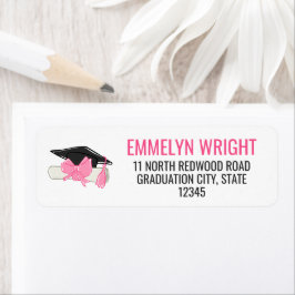 Etiqueta Graduação de Diploma de Arco Rosa Girly