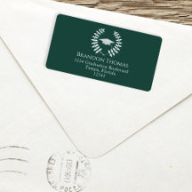 Graduação Moderna Mortarboard Clássica Verde Escur