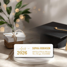 Etiqueta Graduação Moderna Tipografia Script Dourado 2026