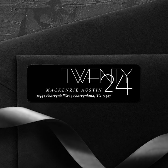 Etiqueta Graduação Simples | Endereço de devolução de Forma (Criador carregado)