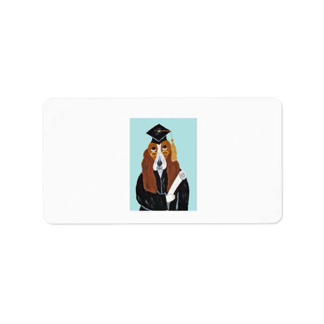 Etiqueta Graduado em Basset Hound (Frente)