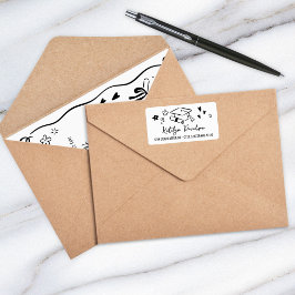Etiqueta Graduation Doodle Return Address