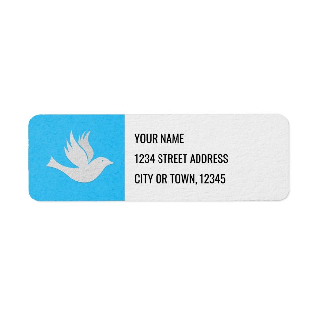 Etiqueta Gráfico clássico de porta branca em azul (Frente)