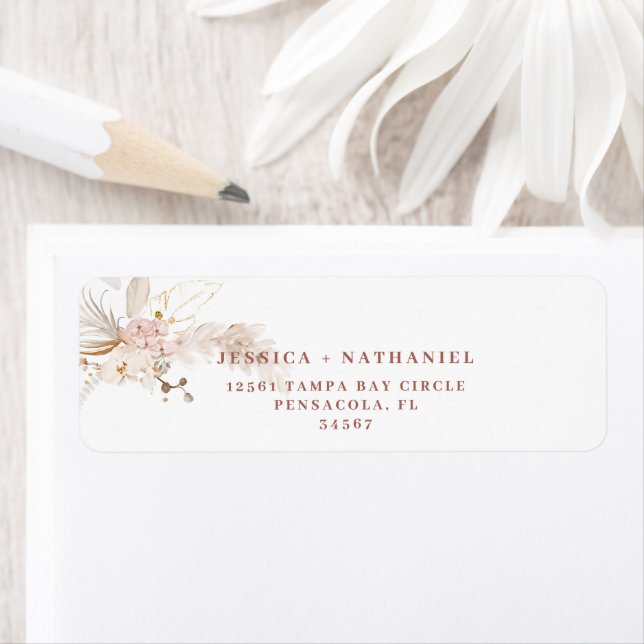 Etiqueta Grama das Pampas Boho Floral (Insitu)
