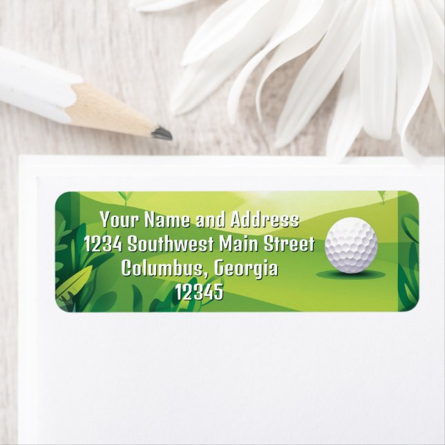 Etiqueta Grama de Golfe Verde e Bola de Golfe (Insitu)