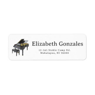 Etiqueta Grand Piano Elegant Watercolor Illustration