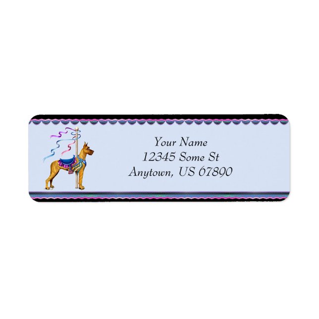Etiqueta Grande Dane Brindle Carousel Labels (Frente)