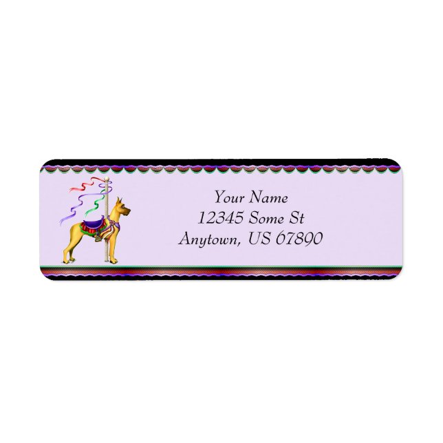 Etiqueta Grande Dane Fawn Carrossel Labels (Frente)