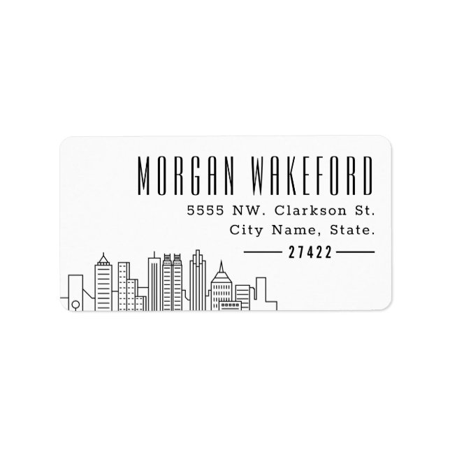 Etiqueta Grande do Skyline Estrilizado Atlanta (Frente)