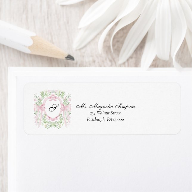 Etiqueta Grandmellenial Botanical Crest Baby Shower  (Insitu)