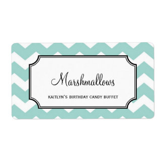 Etiqueta Granel de buffet doce personalizado azul-Yummy che