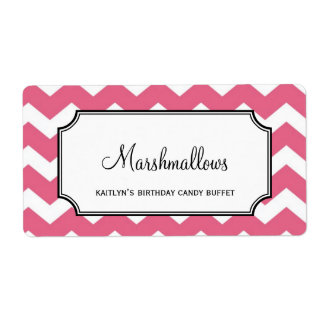 Etiqueta Granel de buffet personalizado, cor-de-rosa-amarel