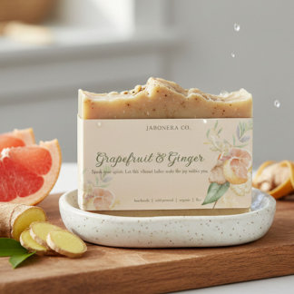 Etiqueta Grapefruit Ginger Handmade Soap Label Sticker