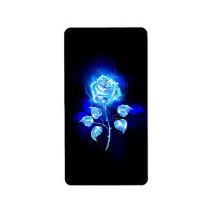 Etiqueta Gravação de Rosa Azul