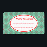 Etiqueta Green Argyle Felry Christmas Labels<br><div class="desc">O estilo verde clássico decora esta etiqueta de Feliz Natal. Use estes rótulos festivos e riscados como rótulos de cozinha,  etiquetas de comida,  etiquetas de produtos cozidos,  para biscoitos de Natal,  uma troca de biscoitos,  uma troca de biscoitos,  etiquetas de presentes,  etc...  Os designs são de arte original.</div>