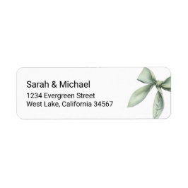 Etiqueta Green Bow Return Address Label