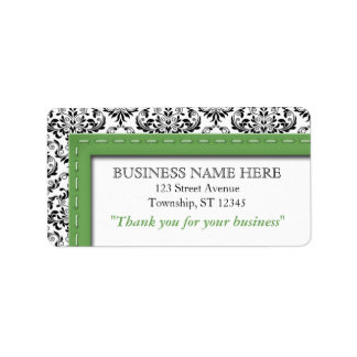 Etiqueta Green & Damask "Obrigado pela sua empresa"