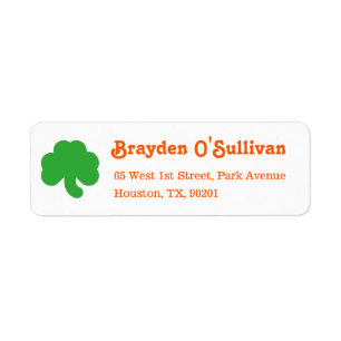 Etiqueta Green Shamrock Clover Irish Colors Dia de São Pat