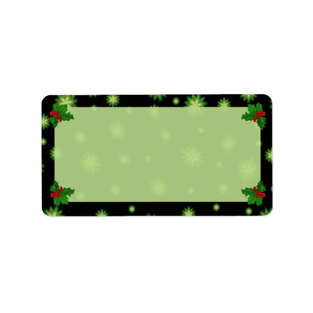 Etiqueta Green Stars Fantasy Chritmas Endereço Labels (Frente)