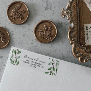 Etiqueta Green Tropical Eucalyptus Return Address Label