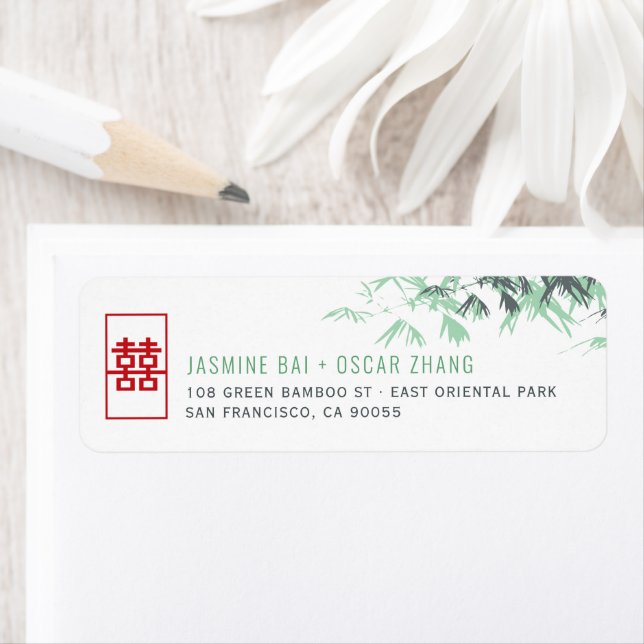 Etiqueta Green Zen Bamboo deixa endereço de casamento chinê (Insitu)
