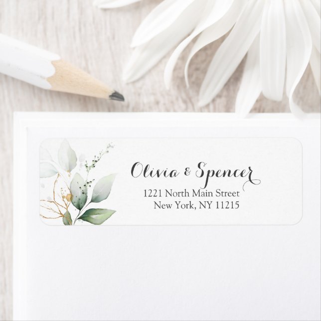 Etiqueta Greenerase deixa folha de ouro rótulo de endereço  (Insitu)