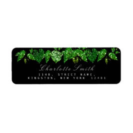 Etiqueta Greenery Cali Black Glitter Woodland Ivy Leaf RSVP