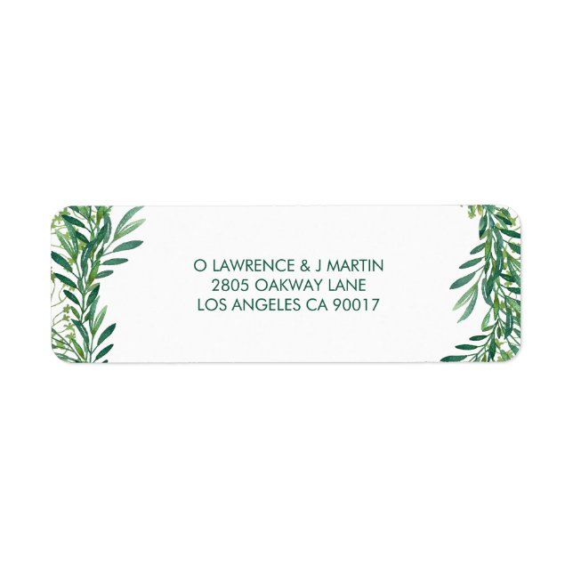 Etiqueta Greenery deixa aquarela (Frente)