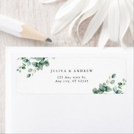 Etiqueta Greenery Eucalyptus - endereço de casamento