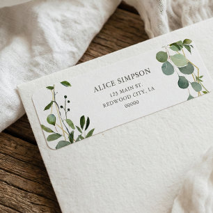 Etiqueta Greenery Eucalyptus Return Address