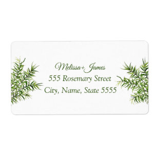 Etiqueta Greenery Rosemary Wedding Botânico
