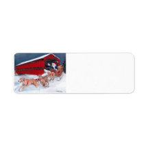 Greyhounds Papais noeis Sleigh Dog Art Labels