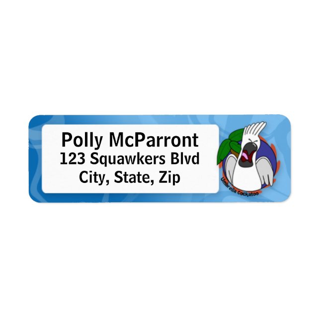 Etiqueta Gritando a Cockatoa dos Guarda-chuvas (Frente)