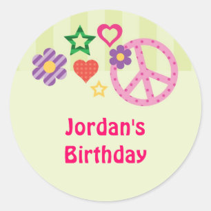 Etiqueta Groovy retro do favor