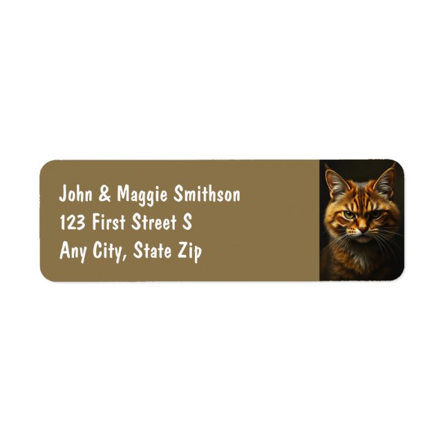 Etiqueta Grumpy Orange Tabby Cat Kitt (Frente)