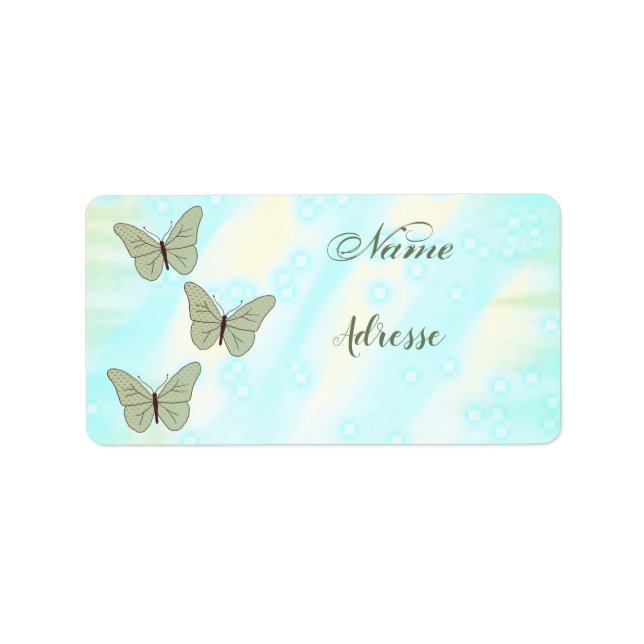 Etiqueta Grüne Schmetterlinge, personalisiert (Frente)