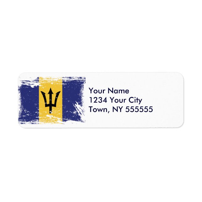 Etiqueta Grunge Barbados Flag (Frente)