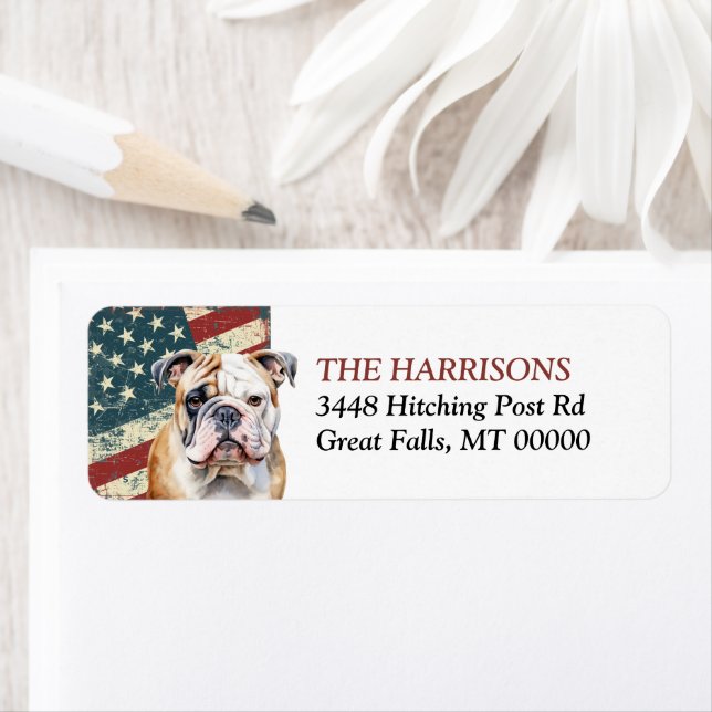 Etiqueta Grunge USA Flag Buldogue (Insitu)