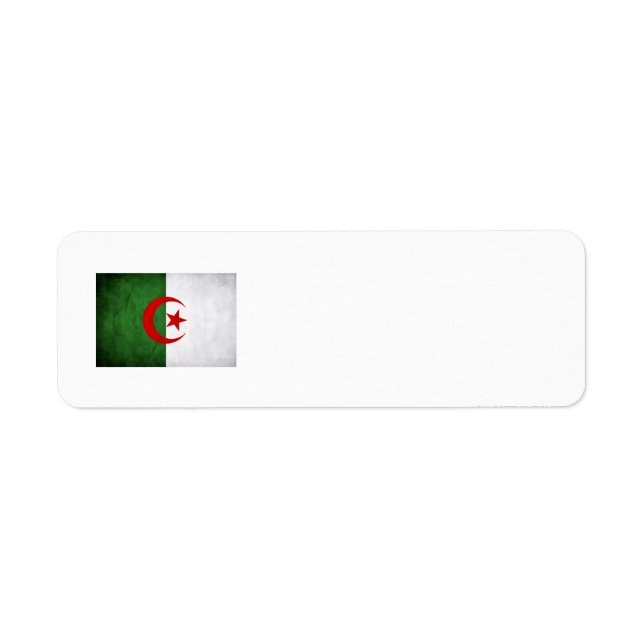 Etiqueta Grungy Argélia Flag (Frente)