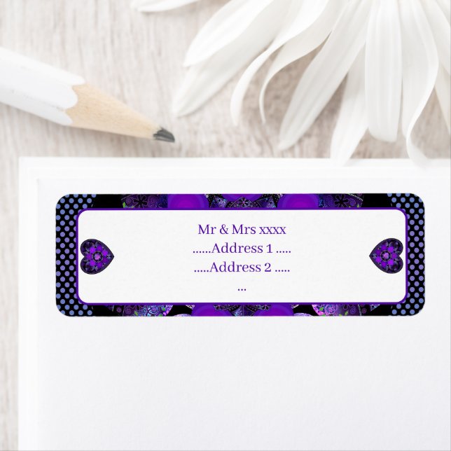 Etiqueta Guarda-chuva e corações roxos .7 (Insitu)