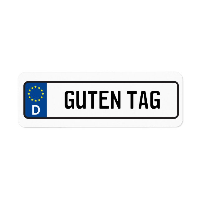 Etiqueta Guten alemanha kennzeichen (Frente)