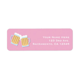 Etiqueta Há um Chá rosa de cerveja que cria um bebê