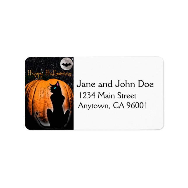 Etiqueta Halloween Cat (Frente)