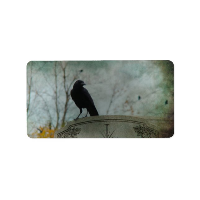 Etiqueta Halloween Crows (Frente)