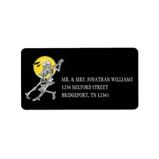 Etiqueta Halloween Dancing Skeletons