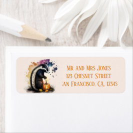 Etiqueta Halloween do Skunk Watercolor - Personalizado